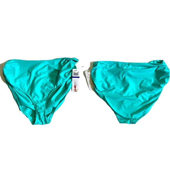 Anne Cole Live in Color Convertible High Waisted Shirred Bottoms - Picture 3 of 4